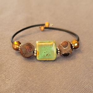 Memory Wire Bracelet Natural Stone